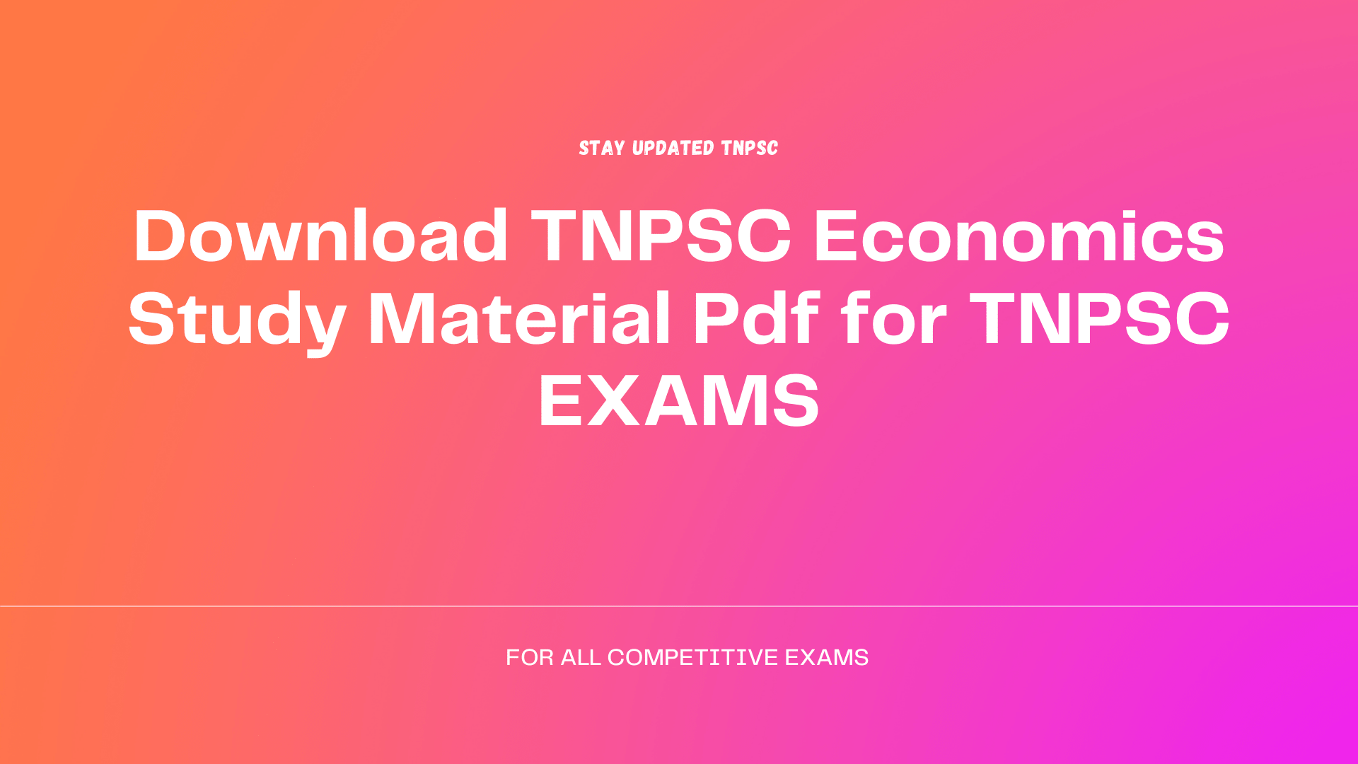 Download TNPSC Economics Study Material Pdf for TNPSC EXAMS