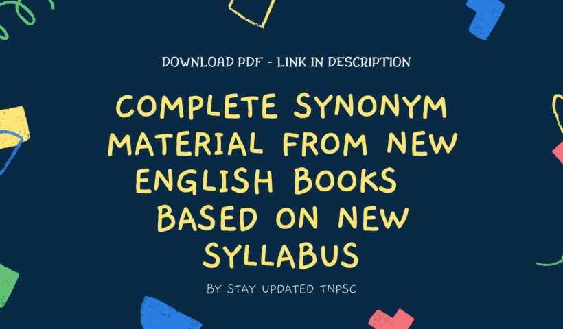 TNPSC General English Synonyms PDF