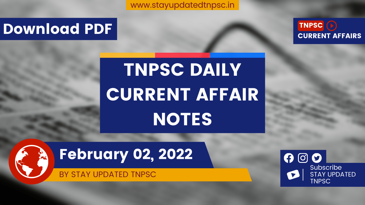 2nd February 2022 Current Affairs