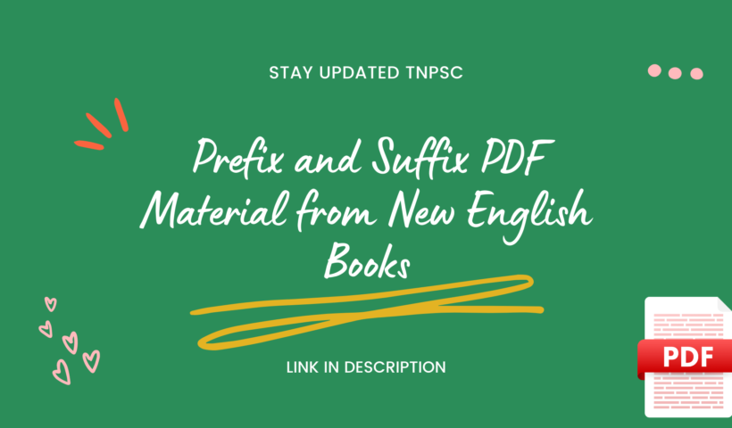 TNPSC Prefix and Suffix Study Material pdf