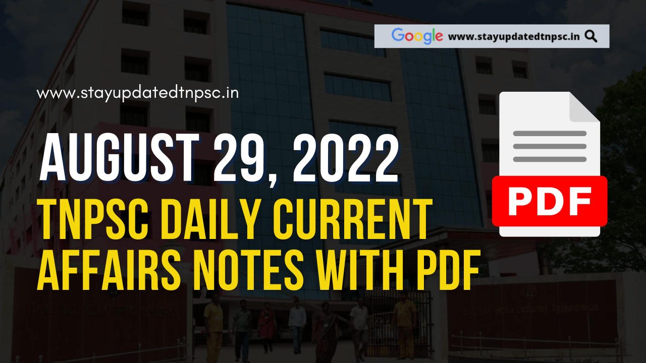 29th August 2022 Current Affairs