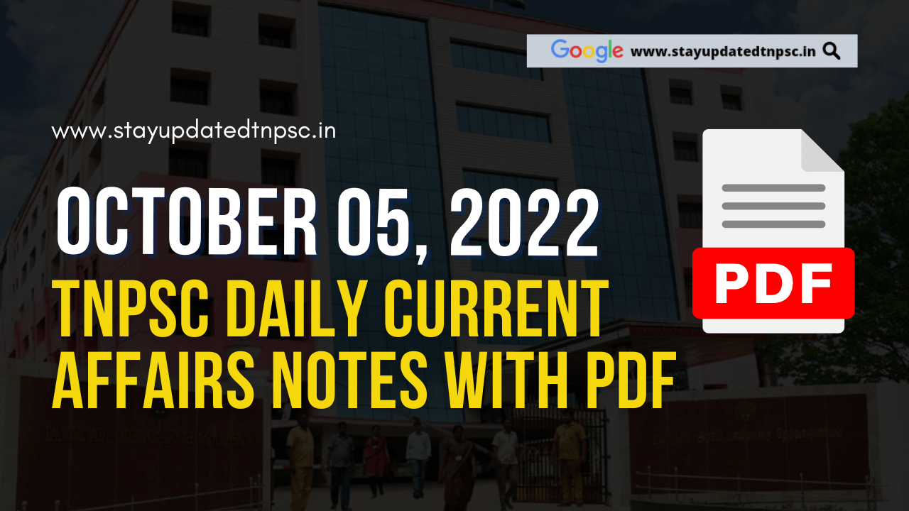 5th October 2022 Current Affairs