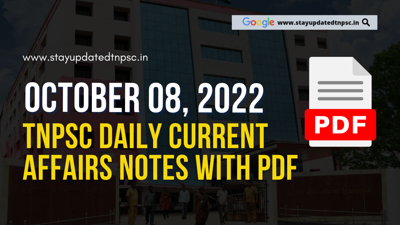 8th October 2022 Current Affairs