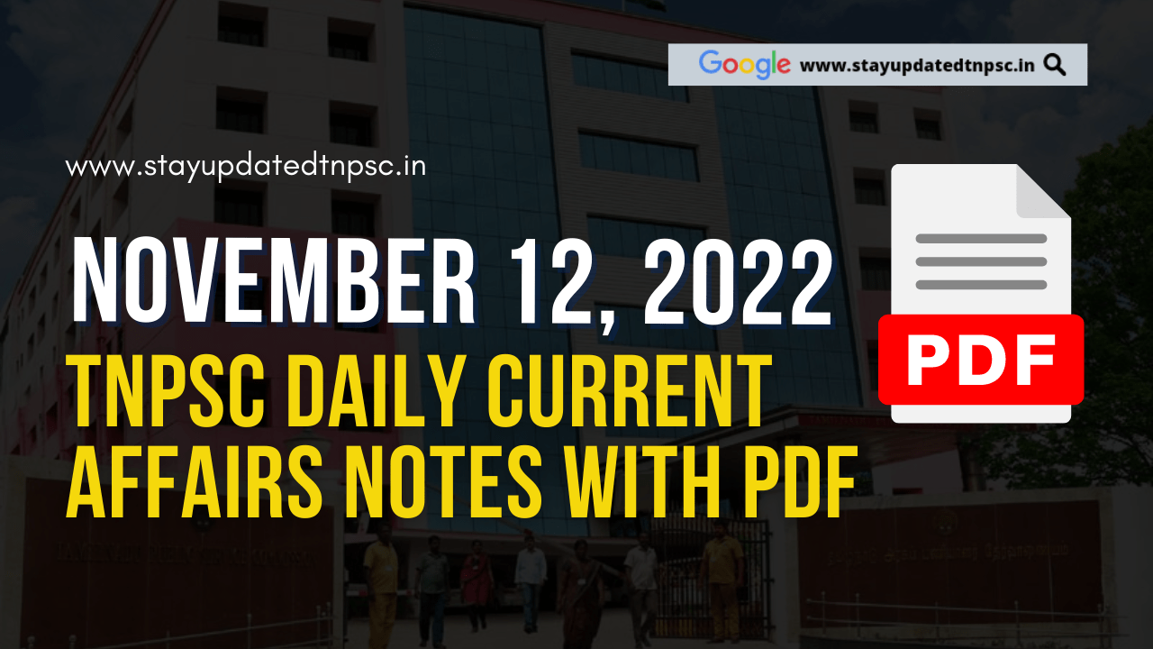 12th November 2022 Current Affairs